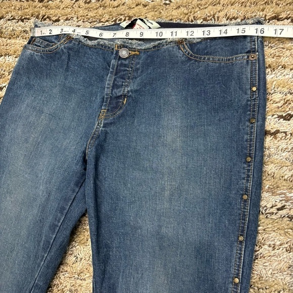 Abercrombie fitch vintage Denim Flare Jeans Side Studs boot cut low rise raw - Picture 6 of 10